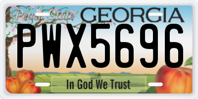 GA license plate PWX5696