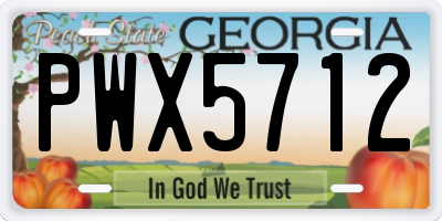 GA license plate PWX5712