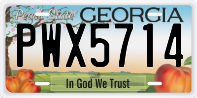 GA license plate PWX5714