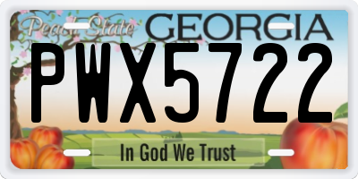 GA license plate PWX5722