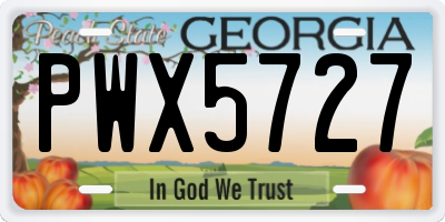 GA license plate PWX5727