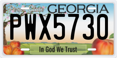 GA license plate PWX5730