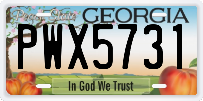 GA license plate PWX5731