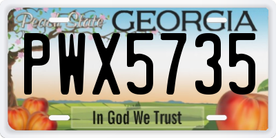 GA license plate PWX5735
