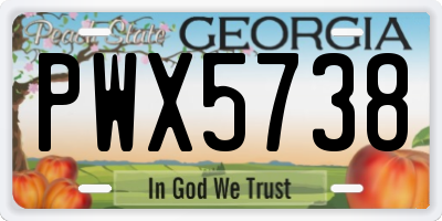 GA license plate PWX5738