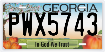 GA license plate PWX5743