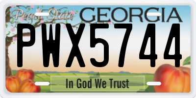 GA license plate PWX5744
