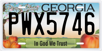 GA license plate PWX5746