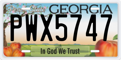 GA license plate PWX5747