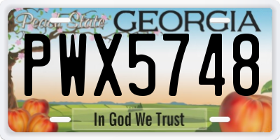 GA license plate PWX5748