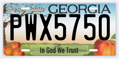GA license plate PWX5750