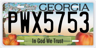GA license plate PWX5753