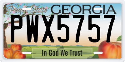GA license plate PWX5757