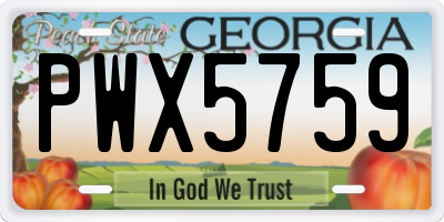 GA license plate PWX5759