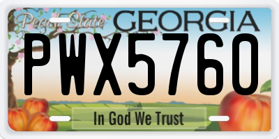 GA license plate PWX5760