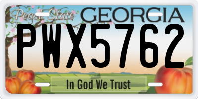 GA license plate PWX5762