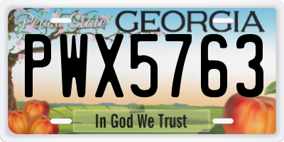 GA license plate PWX5763