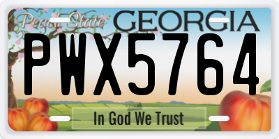 GA license plate PWX5764