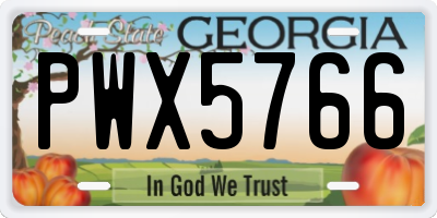 GA license plate PWX5766
