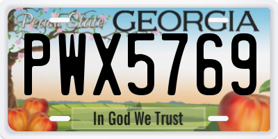 GA license plate PWX5769