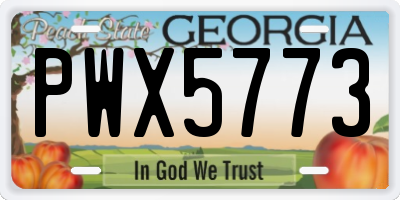 GA license plate PWX5773