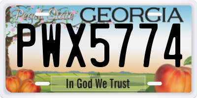 GA license plate PWX5774