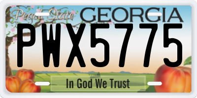 GA license plate PWX5775