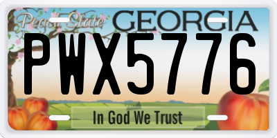 GA license plate PWX5776