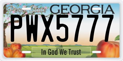 GA license plate PWX5777