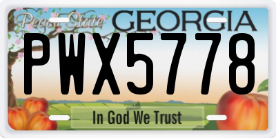 GA license plate PWX5778