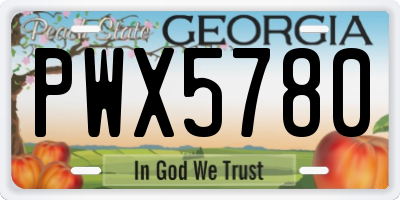 GA license plate PWX5780