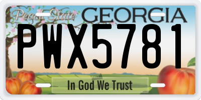 GA license plate PWX5781