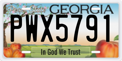 GA license plate PWX5791