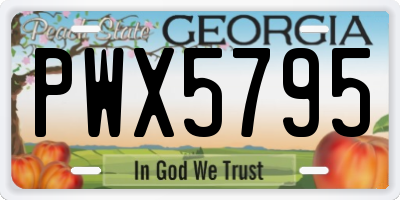 GA license plate PWX5795
