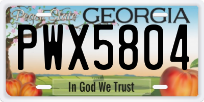GA license plate PWX5804