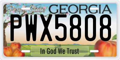 GA license plate PWX5808