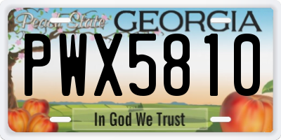 GA license plate PWX5810