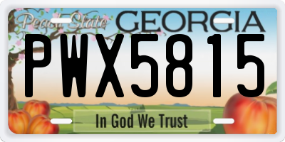 GA license plate PWX5815