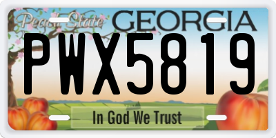GA license plate PWX5819