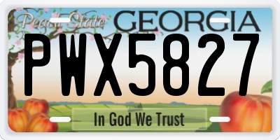 GA license plate PWX5827