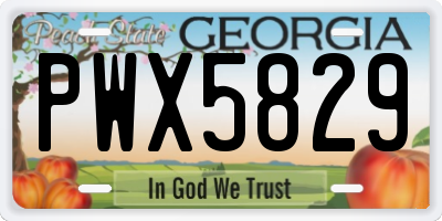 GA license plate PWX5829