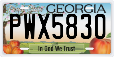 GA license plate PWX5830