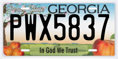 GA license plate PWX5837