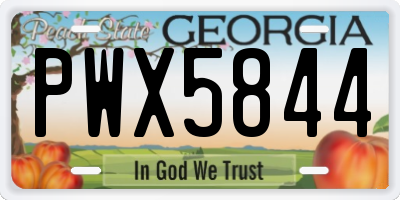 GA license plate PWX5844