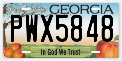 GA license plate PWX5848