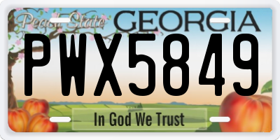 GA license plate PWX5849