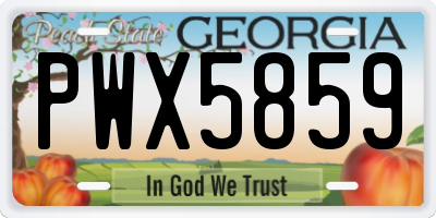 GA license plate PWX5859