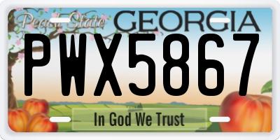 GA license plate PWX5867