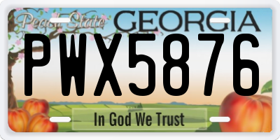 GA license plate PWX5876