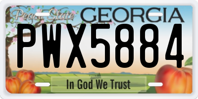 GA license plate PWX5884